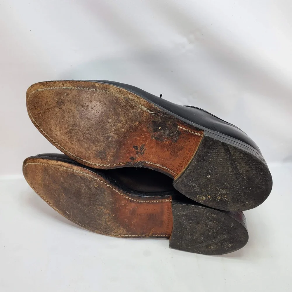 Allen Edmonds Delray‎ Dress Shoes Mens 8.5 D Black Leather Split Toe Derby 1208